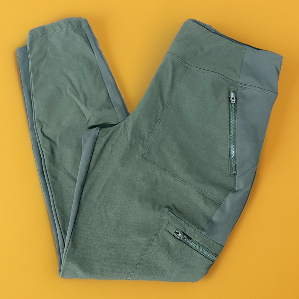 Athleta Headlands Hybrid Cargo II Tight Pants Green Hiking Athletic Size 14